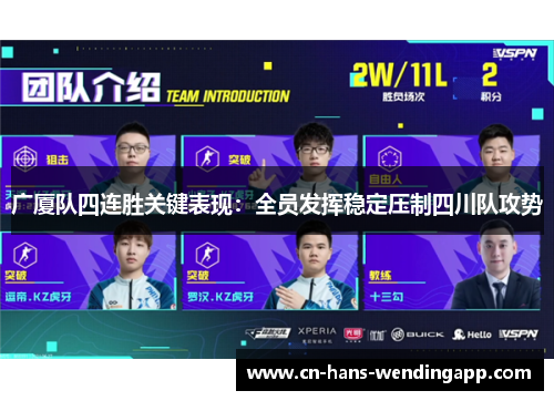 广厦队四连胜关键表现：全员发挥稳定压制四川队攻势